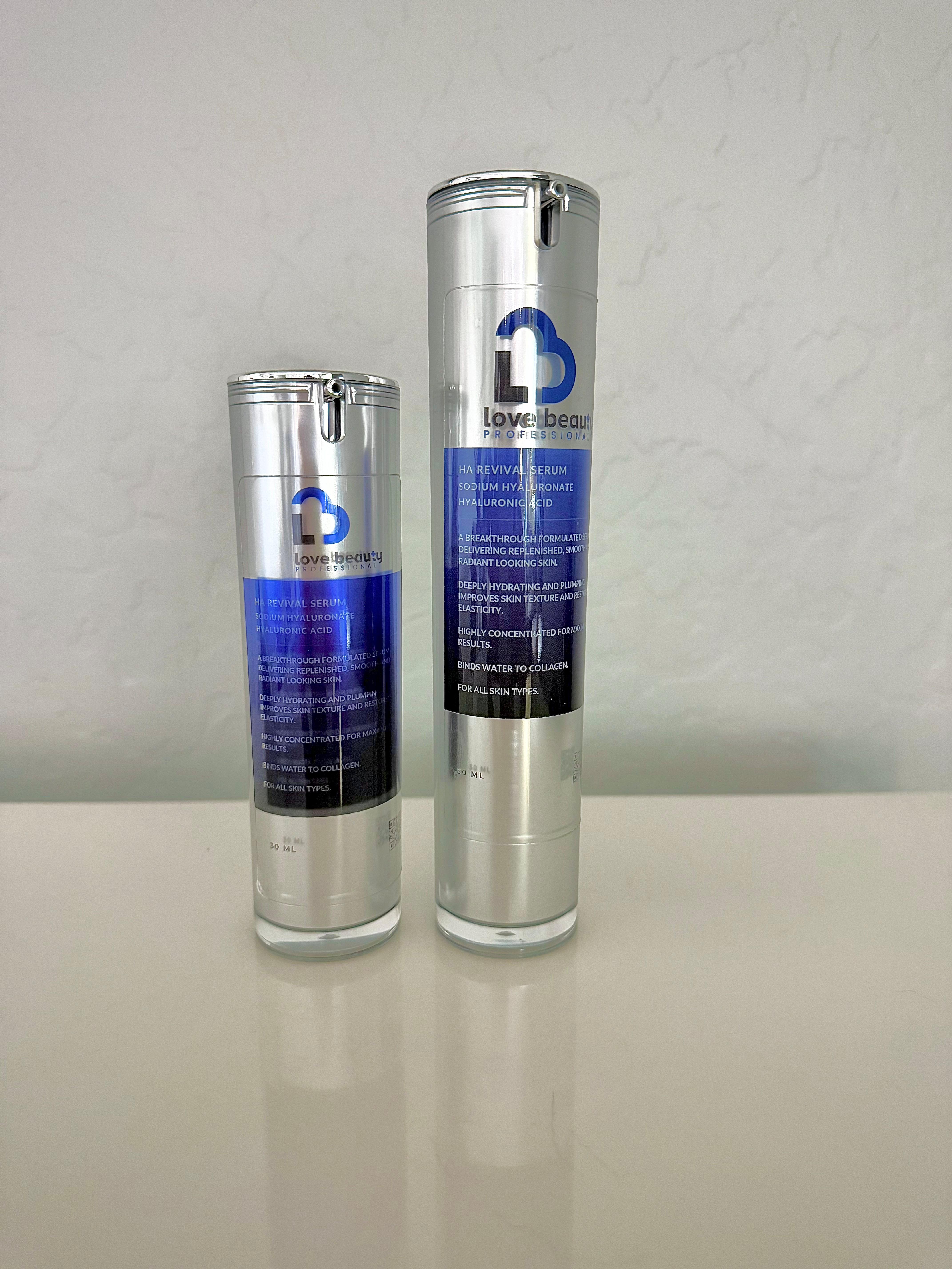 LOVE BEAUTY SKIN:  HA REVIVAL SERUM, Sodium Hyaluronate Hyaluronic Acid, 30ml Backbar, sold per 1 bottle